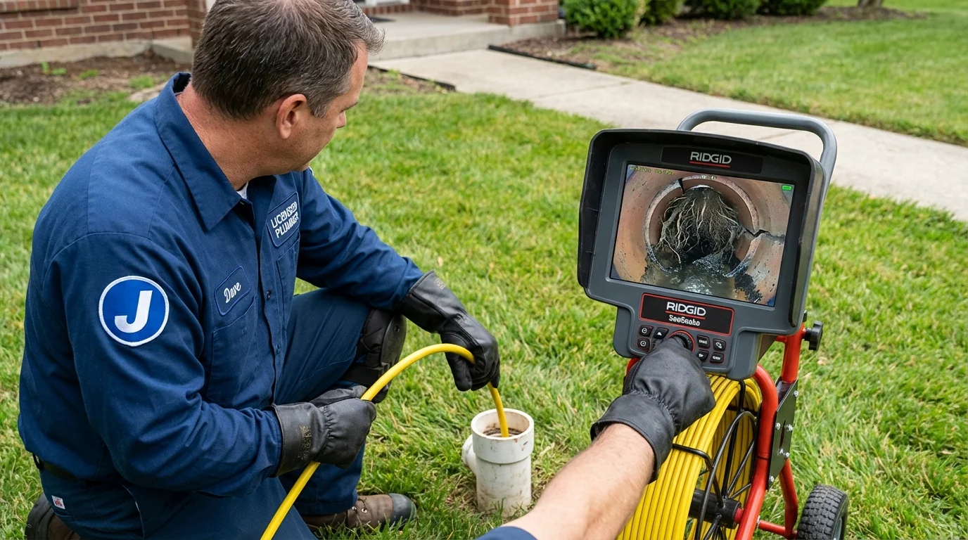 Sewer camera inspection being performed by Johns Plumbing LLC in Botkins